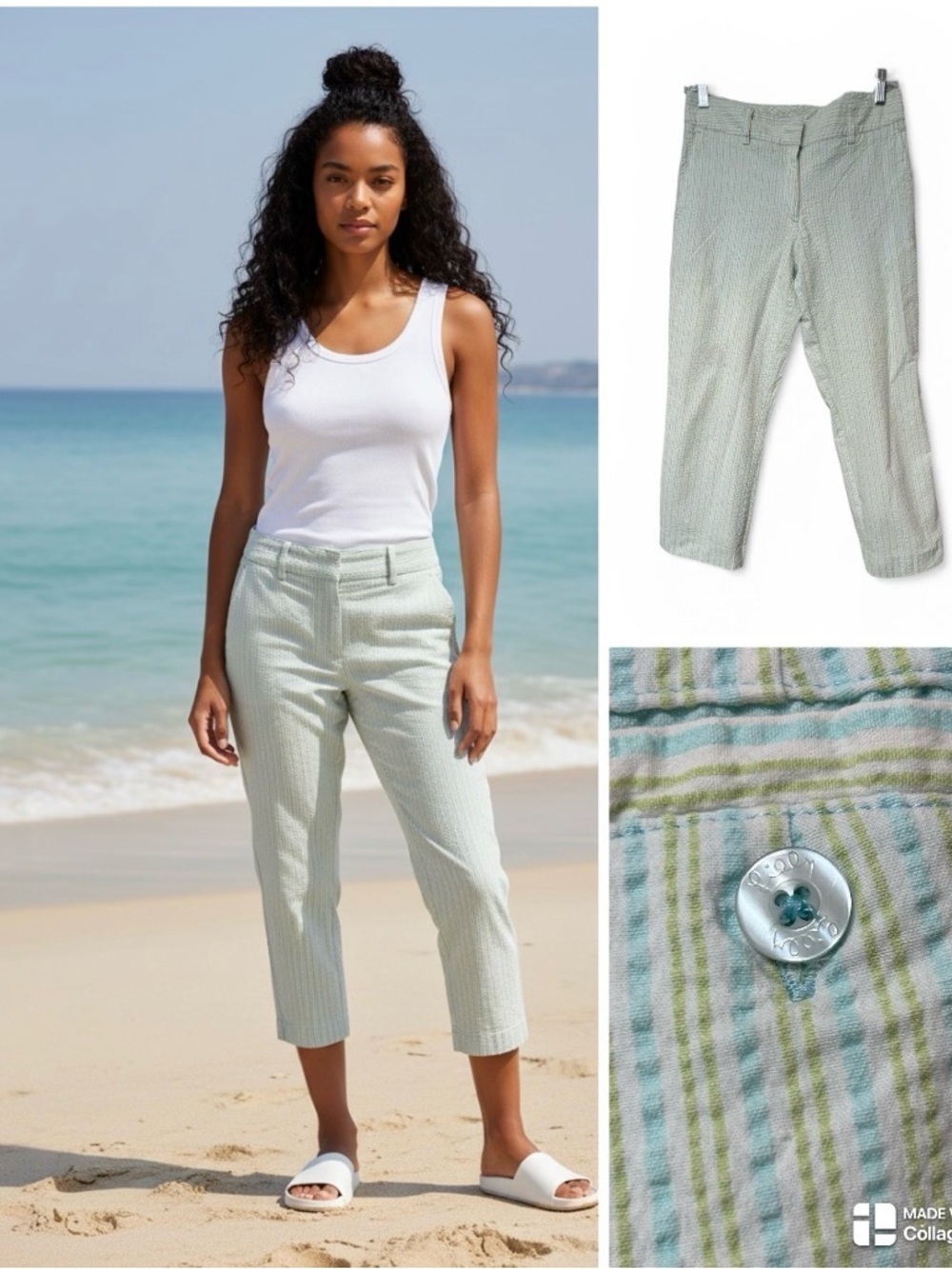 Lilly Pulitzer seersucker crop pants